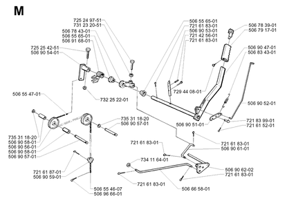 Controls Diagram and Parts List for R11 2001-01 Husqvarna Lawn Tractor