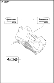 Decals Diagram and Parts List for 525IBMARKII  Husqvarna Leaf Blower / Vacuum