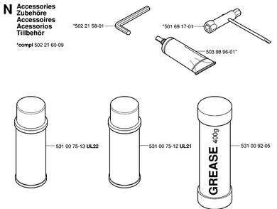 Accessories Diagram and Parts List for 326HD75 (X-SERIES)(20030100001-20062700000) Husqvarna Hedge Trimmer