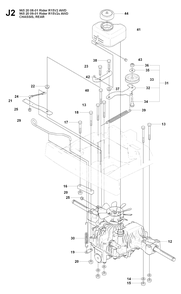 Transmission 3 Diagram and Parts List for R15-V2AWD 2008-01 Husqvarna Lawn Tractor