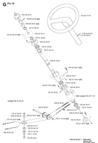 Steering Diagram and Parts List for PR18 (953521901)(2004-01) Husqvarna Lawn Mower