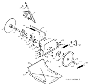 Drive 3 Diagram and Parts List for 1827SB (961930047)(2009-07) Husqvarna Snow Blower