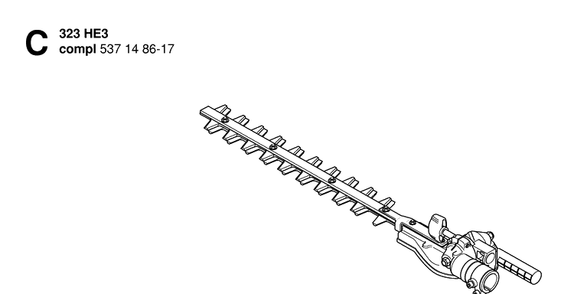 Clutch And Oil Pump 3 Diagram and Parts List for 323HE3 20053600001-20054000000 Husqvarna Hedge Trimmer