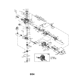 Hydro Gear Transaxle Diagram and Parts List for 917279040  Husqvarna Lawn Tractor