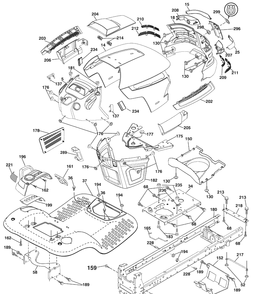 Chassis Diagram and Parts List for LGT2554 (96043006100)(2009-04) Husqvarna Lawn Mower