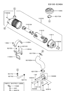 Air Filter And Muffler Diagram and Parts List for FX801V-FS00 2017-09 Husqvarna Engine