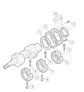 Main Bearing Case Diagram and Parts List for HUV4421GXP 2009 Husqvarna Lawn Tractor