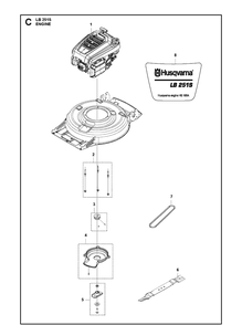 Engine Diagram and Parts List for LB251S 970488001 Husqvarna Lawn Mower