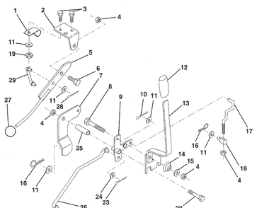 Mower Lift Lever Diagram and Parts List for LR120 (HU1236B)(954000412)(1992-10) Husqvarna Lawn Mower