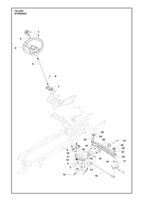 Steering Diagram and Parts List for TS220T  Husqvarna Lawn Tractor