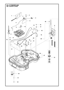 Chassis Lower Diagram and Parts List for 450X 2016-02 Husqvarna Lawn Mower