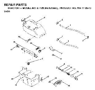 Dash Diagram and Parts List for LT125 (HE12536D, 954170010)(1998-12) Husqvarna Lawn Tractor