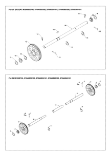 Drive Diagram and Parts List for ST224  Husqvarna Snow Blower