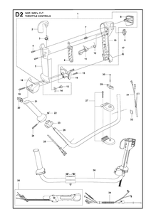 Throttle Controls Diagram and Parts List for 345FX  Husqvarna Brush Cutter