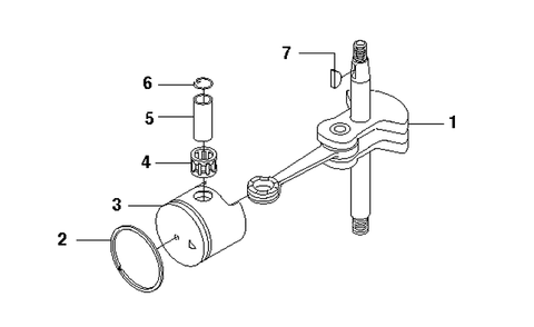 Crankshaft Diagram and Parts List for 123HD65X 20070900001-20100600000 Husqvarna Hedge Trimmer