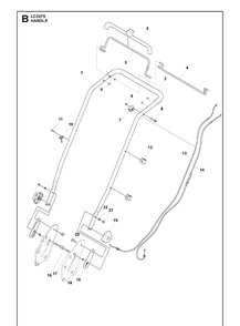 Handle 2 Diagram and Parts List for LC247S  Husqvarna Lawn Mower