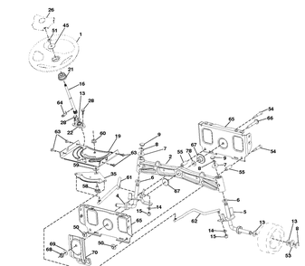 Steering Diagram and Parts List for YTH24V48LS (96043012901)(2011-08) Husqvarna Lawn Tractor