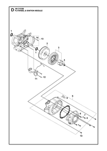 Flywheel And Ignition Assembly Diagram and Parts List for HH212OB  Husqvarna Engine