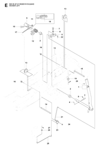 Mower Lift / Deck Lift Diagram and Parts List for R15-V2AWD (965094701)(2007-01) Husqvarna Lawn Tractor