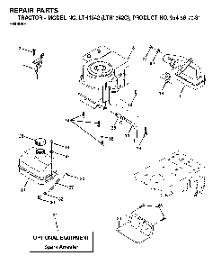 Engine Diagram and Parts List for LTH1342 (LTH1342C, 954567031)(2001-11) Husqvarna Lawn Tractor