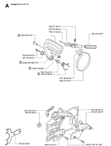 Chain Brake And Clutch Cover Diagram and Parts List for 55 20070500001-Current Husqvarna Chainsaw