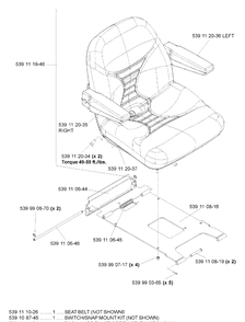 Seat Assembly Diagram and Parts List for IZ6123 (968999259)(2005-03) Husqvarna Lawn Mower