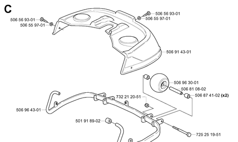 Protection Frame Diagram and Parts List for RIDER970 1998-03 Husqvarna Lawn Mower