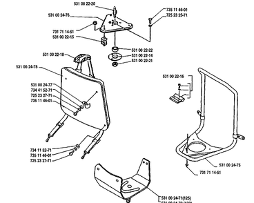 Frame Assembly Diagram and Parts List for 132RB 1991-11 Husqvarna Brush Cutter
