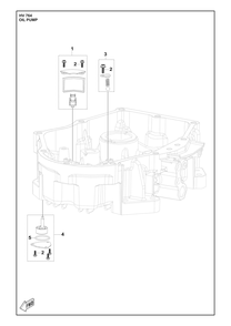 Oil Pump Diagram and Parts List for HV764  Husqvarna Engine