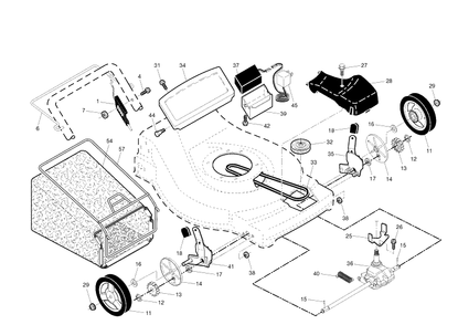 Drive Diagram and Parts List for XT722FE  Husqvarna Lawn Mower