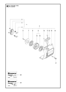 Starter 2 Diagram and Parts List for 327HE3X 20091400001 - 20150400000 Husqvarna Hedge Trimmer