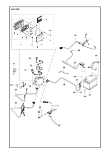 Electrical Diagram and Parts List for P525D (967847801)(2018) Husqvarna Lawn Mower