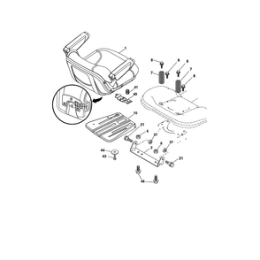 Seat Diagram and Parts List for GTH52XLS-96045005700  Husqvarna Lawn Tractor