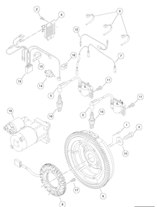 Ignition Components And Flywheel Diagram and Parts List for HUV4421GXP 2009 Husqvarna Lawn Tractor