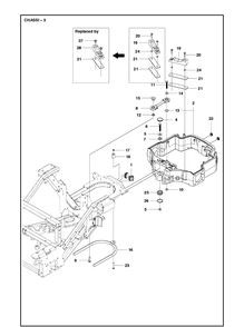 Chassis / Frame Diagram and Parts List for P525D (967847801)(2018) Husqvarna Lawn Mower