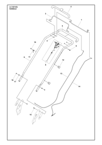 Handle Diagram and Parts List for LC551VQ  Husqvarna Lawn Mower