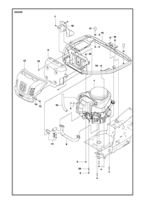 Engine Diagram and Parts List for R316TXAWD 2022 Husqvarna Lawn Tractor