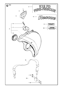 Rescue Diagram and Parts List for K960 2007-07 Husqvarna Circular Saw