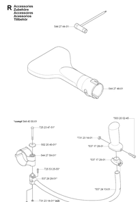 Accessories Diagram and Parts List for 170BT 20061000001-20084000000 Husqvarna Leaf Blower / Vacuum