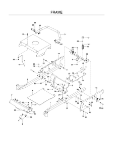 Frame Diagram and Parts List for RZ4219BF (966582201)(2011-02) Husqvarna Lawn Mower