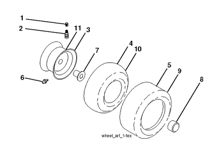 Wheels And Tires Diagram and Parts List for LGT2654 (96045004700)(2013-08) Husqvarna Lawn Tractor