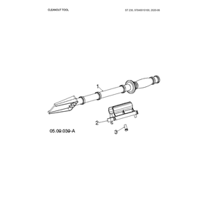 Cleanout Tool Diagram and Parts List for 970528802  Husqvarna Snow Blower