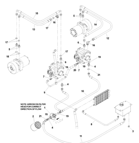 Hydraulic Hoses And Fittings Diagram and Parts List for BZ6127 (BAM)(2005-01) Husqvarna Lawn Mower