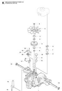 Transmission 4 Diagram and Parts List for RIDER175 (966828501)(2008-05) Husqvarna Lawn Mower