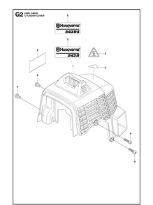 Cylinder Cover Diagram and Parts List for 243R 20121000001-Current Husqvarna Brush Cutter