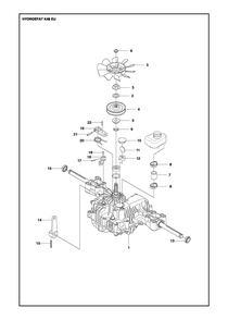 Transmission Diagram and Parts List for R214TC2017-2021  Husqvarna Lawn Tractor