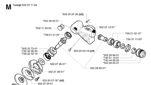 Steering Column Diagram and Parts List for 250R 20023100001-20145399999 Husqvarna Brush Cutter