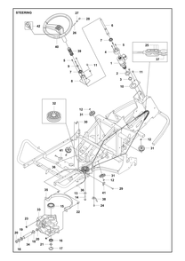 Steering Diagram and Parts List for RC320TSAWD 2023 Husqvarna Lawn Tractor
