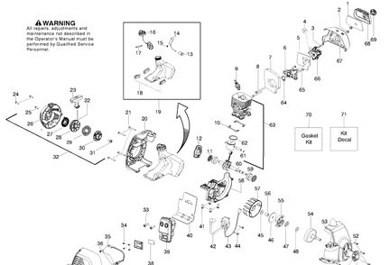 Engine Diagram and Parts List for 128LD 2010-03 Husqvarna Trimmer