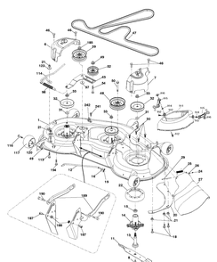 Mower Deck / Cutting Deck Diagram and Parts List for YTH24K48 (96048005400)(2012-12) Husqvarna Lawn Tractor
